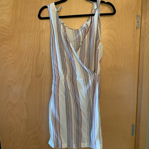 Striped Tie Sleeveless Wrap Dress - Picture 2 of 4